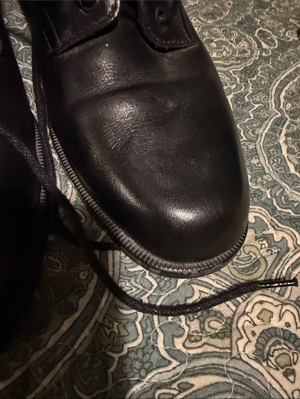 Vintage - LEATHER LACE UP BOOTS - Bandolino - original black laces - SZ 8M - Picture 12 of 13